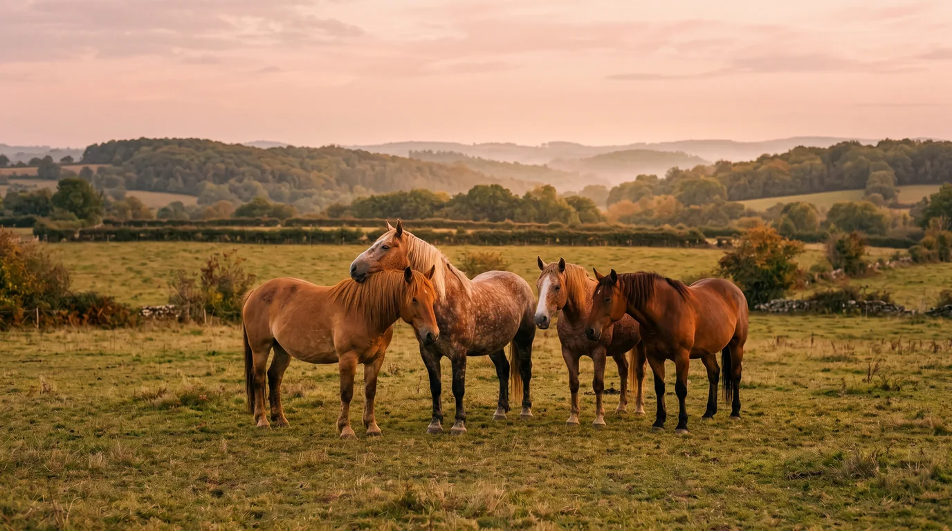 Les chevaux du Les Écuries de Loubès en liberté, Lot-et-Garonne